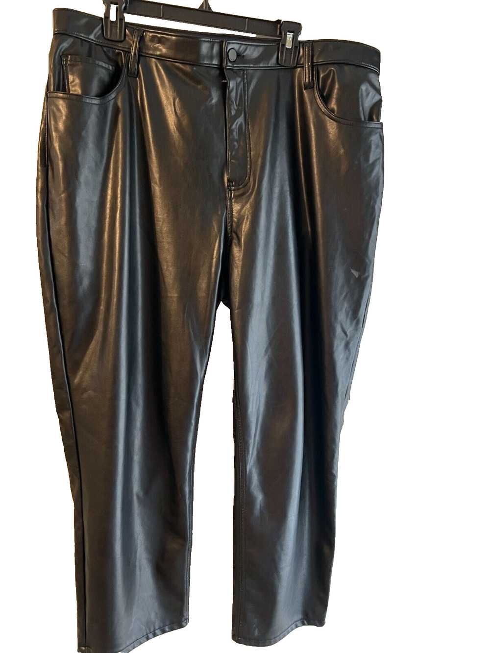 Abercrombie & Fitch Curve Love Faux Leather Straight ultra high rise Pant 20R/35